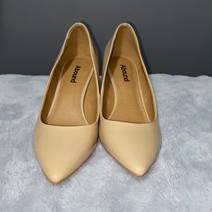 Beige block heel - worn once for daughters wedding